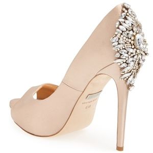 Badgley Mischka Kiara Embellished Peep-Toe Evening